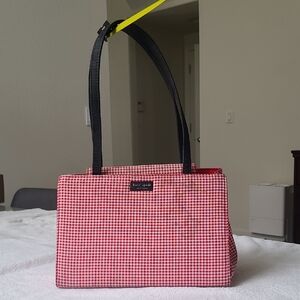 Kate Spade Red Gingham Shoulder Bag FLAWED picnic Spring Cottagecore Outdoor